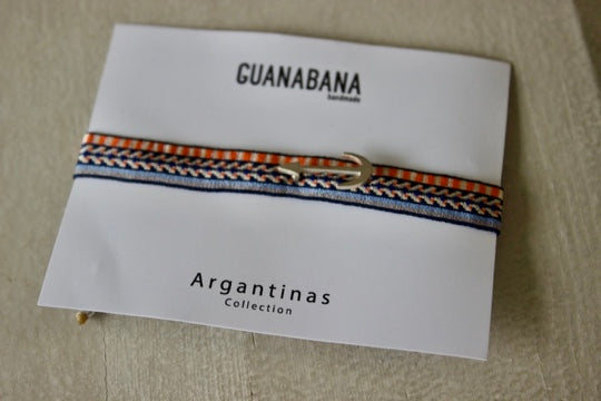 Guanabana(グアナバナ)handmade ブレスレット ブルー×レッド イカリ