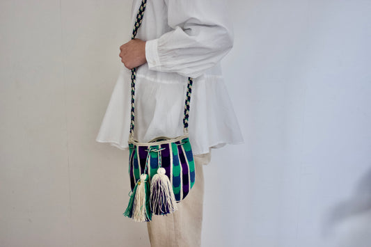 Guanabana(グアナバナ)Mediumu bag ミディアムバッグ エメラルドグリーン×パープル G12W00011911