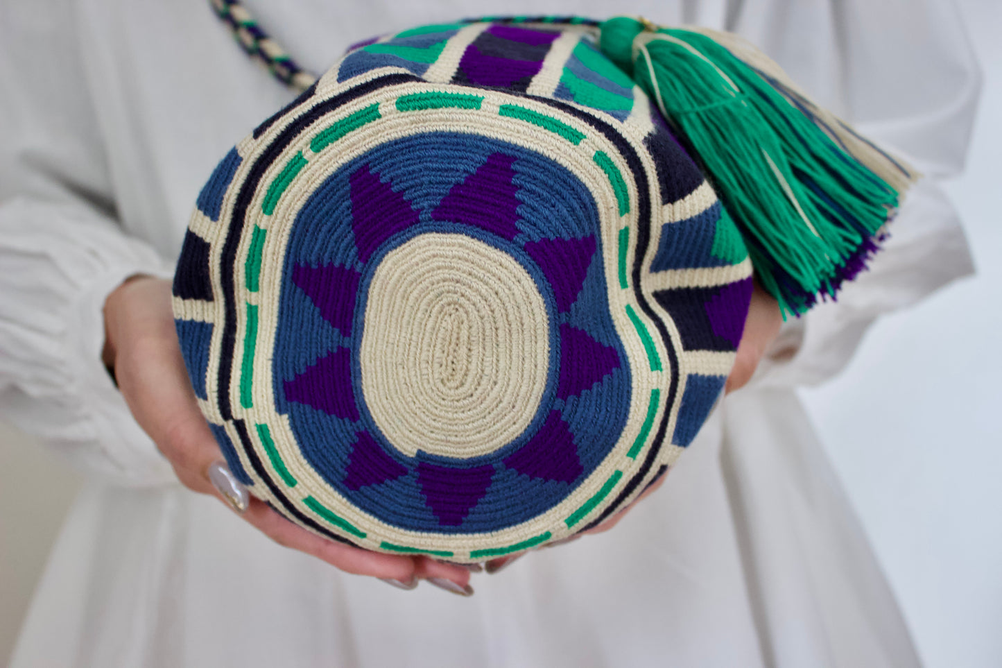 Guanabana(グアナバナ)Mediumu bag ミディアムバッグ エメラルドグリーン×パープル G12W00011911
