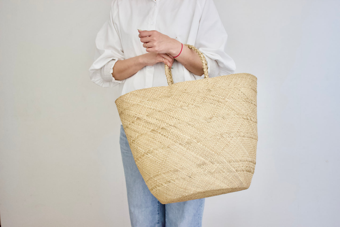 Guanabana（グアナバナ）ハンドメイド 新作カゴバッグ（ベージュ）※在庫残り1点