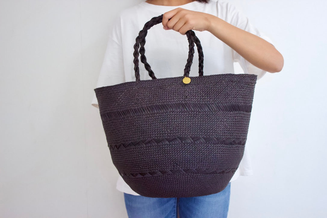Guanabana（グアナバナ）ハンドメイド　新作カゴバッグ（ブラック）
