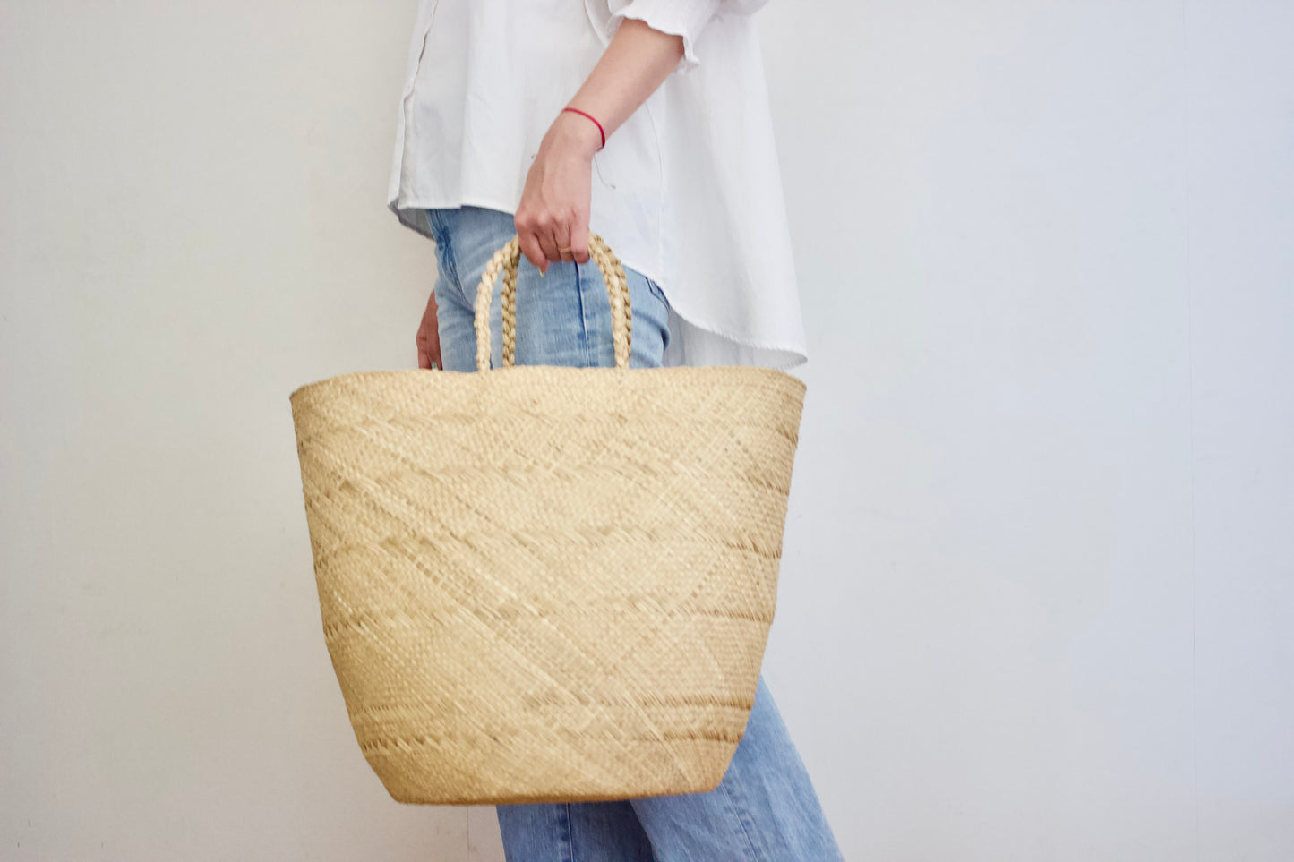 Guanabana（グアナバナ）ハンドメイド 新作カゴバッグ（ベージュ）※在庫残り1点
