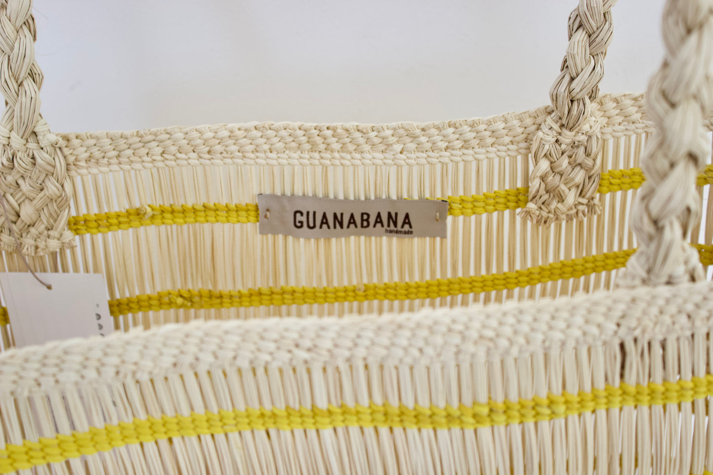 Guanabana（グアナバナ）handmade カゴバッグ basket ベージュ×イエロー G13F0019E