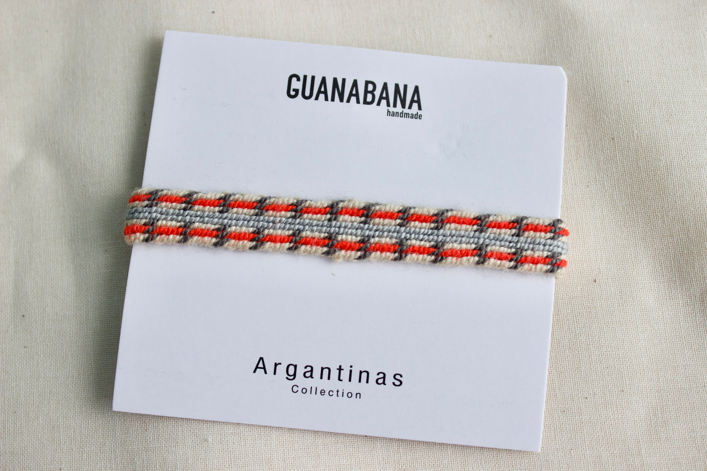 Guanabana（グアナバナ）ハンドメイド  ブレスレット レッド×グレー G11E800200135