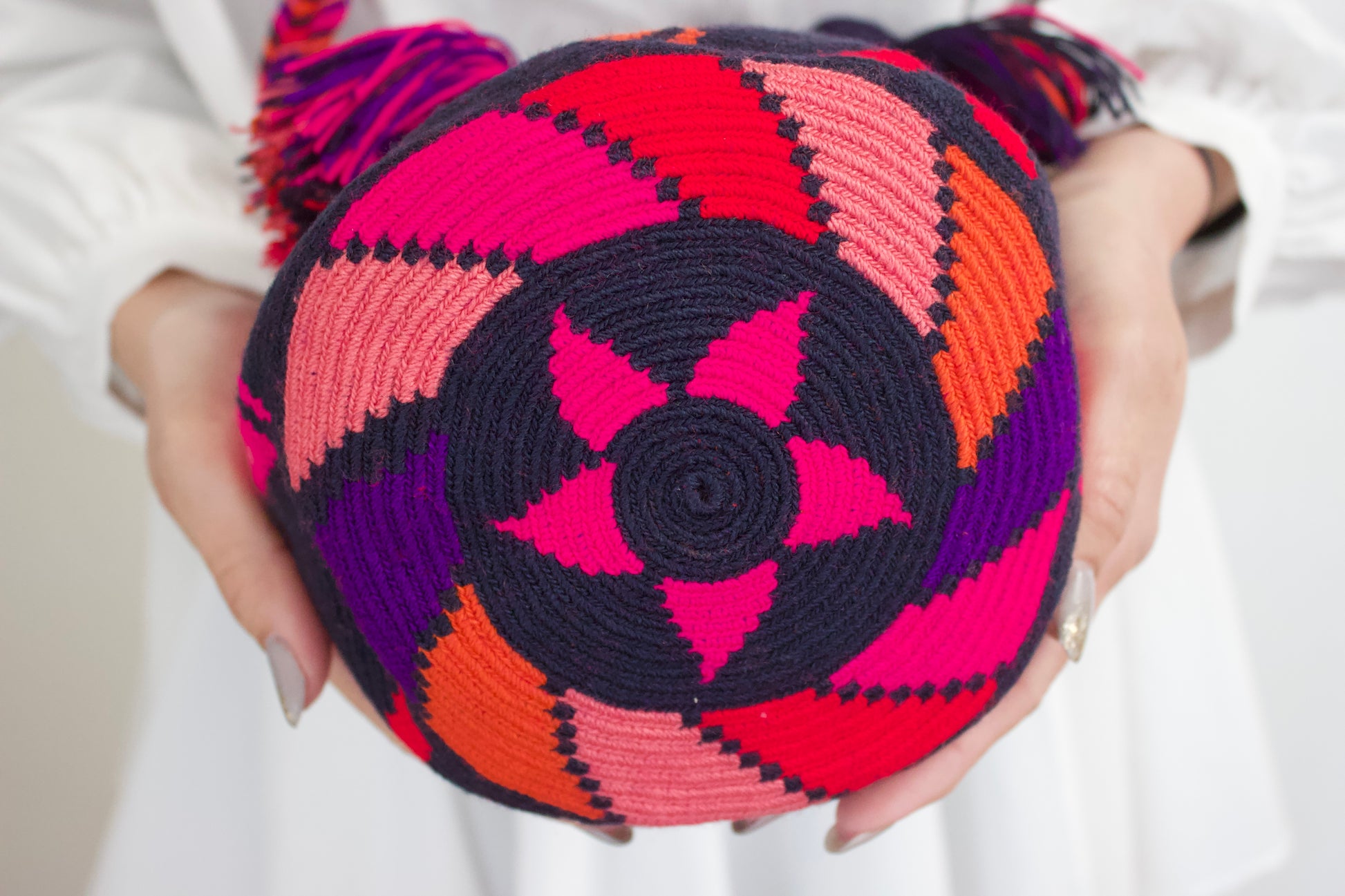 Wayuu Mochila ワユー ハンドメイド 手編み ピンク - ショルダー